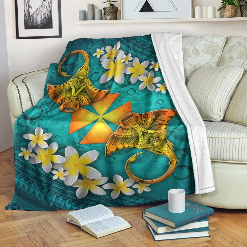 Wallis and Futuna Polynesian Blanket - Manta Ray Ocean