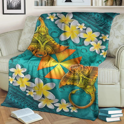 Wallis and Futuna Polynesian Blanket - Manta Ray Ocean