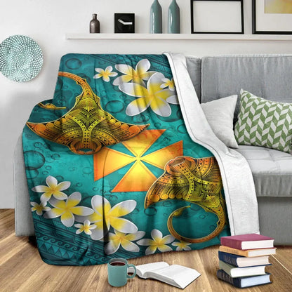 Wallis and Futuna Polynesian Blanket - Manta Ray Ocean