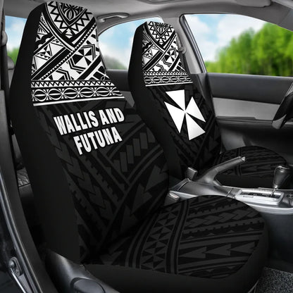Wallis And Futuna Car Seat Covers - Wallis And Futuna White Coat Of Arms Polynesian Tattoo