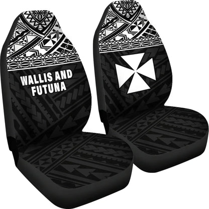 Wallis And Futuna Car Seat Covers - Wallis And Futuna White Coat Of Arms Polynesian Tattoo