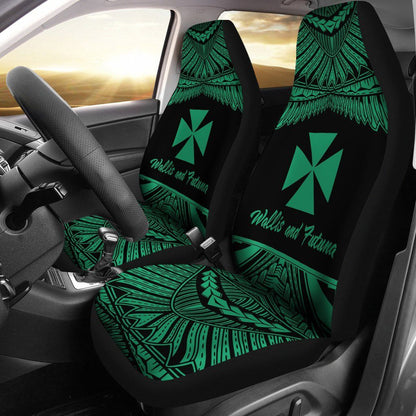 Wallis and Futuna Polynesian Car Seat Covers - Pride Green Version