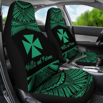 Wallis and Futuna Polynesian Car Seat Covers - Pride Green Version