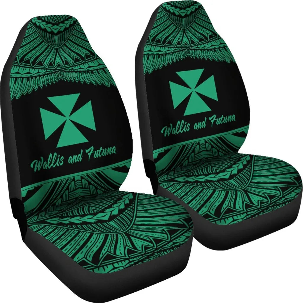 Wallis and Futuna Polynesian Car Seat Covers - Pride Green Version