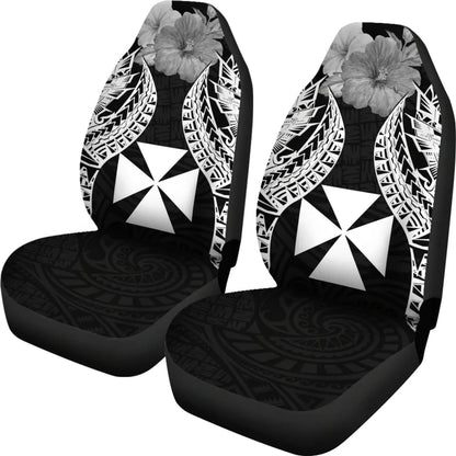 Wallis And Futuna Polynesian Car Seat Covers Pride Seal And Hibiscus Black