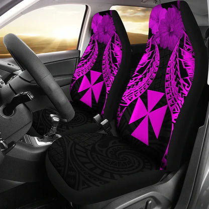 Wallis And Futuna Polynesian Car Seat Covers Pride Seal And Hibiscus Pink