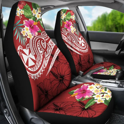 Wallis and Futuna Polynesian Car Seat Covers - Summer Plumeria (Red)