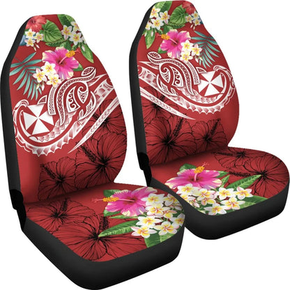 Wallis and Futuna Polynesian Car Seat Covers - Summer Plumeria (Red)