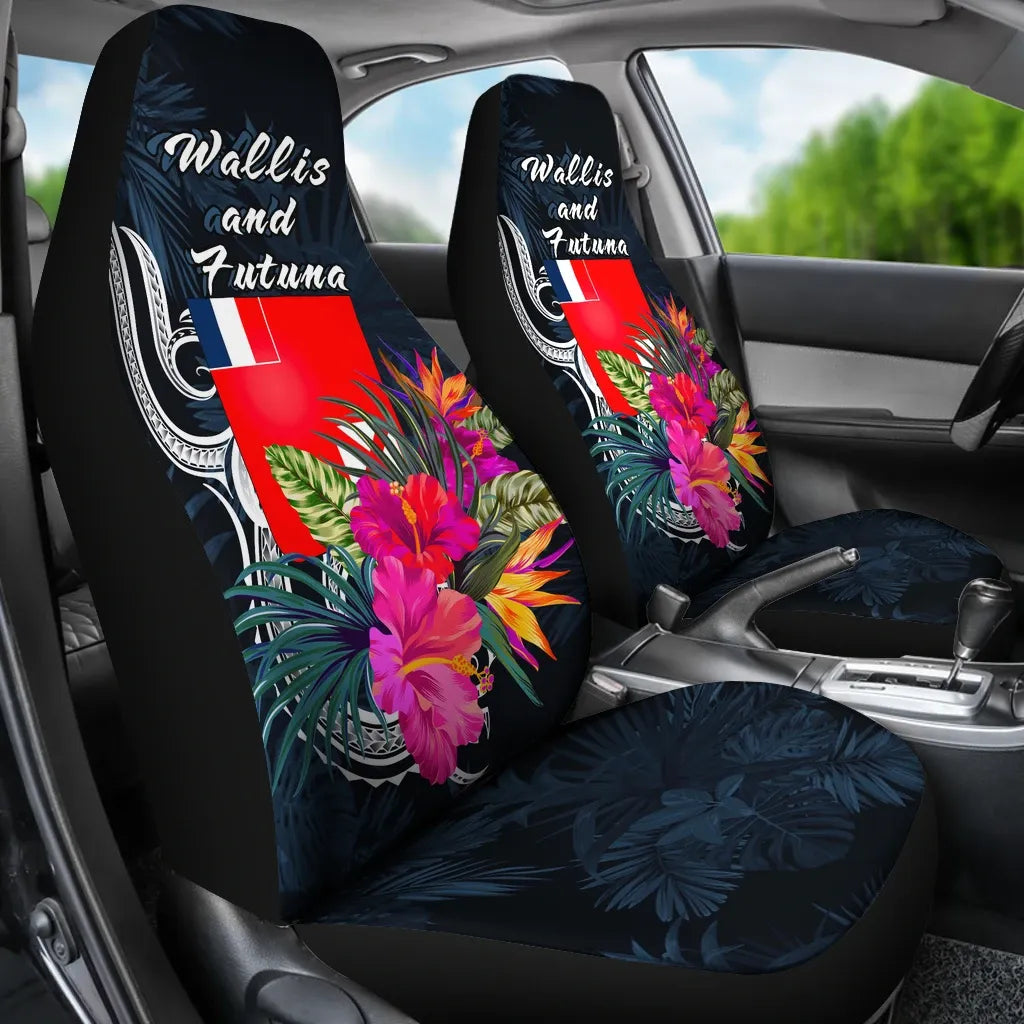 Wallis and Futuna Polynesian Car Seat Covers - Tropical Flower