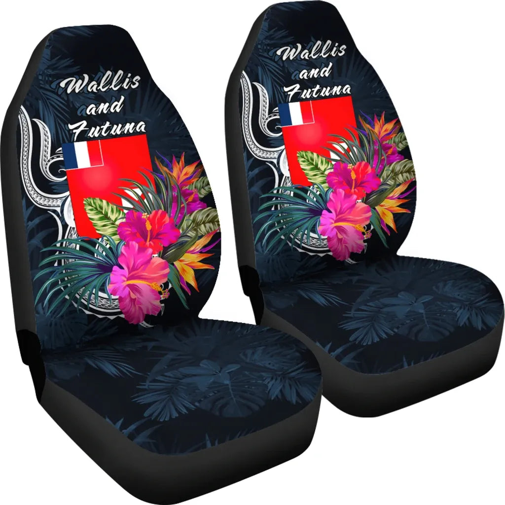 Wallis and Futuna Polynesian Car Seat Covers - Tropical Flower