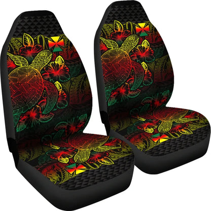 Wallis And Futuna Car Seat Covers - Wallis And Futuna Coat Of Arms Turtle Hibiscus Reggae