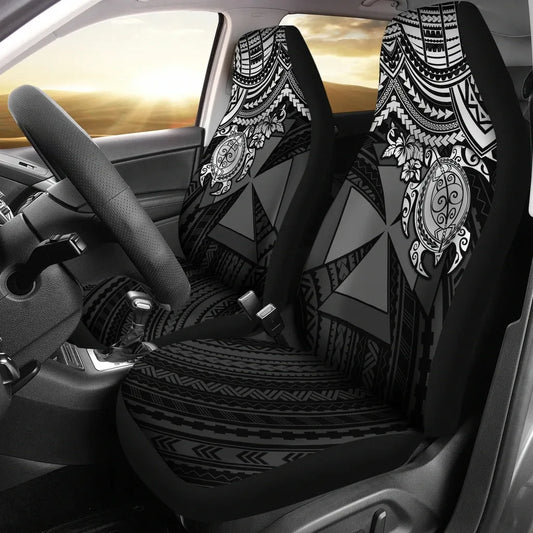 Wallis And Futuna Car Seat Covers - Wallis And Futuna Coat Of Arms White Turtle