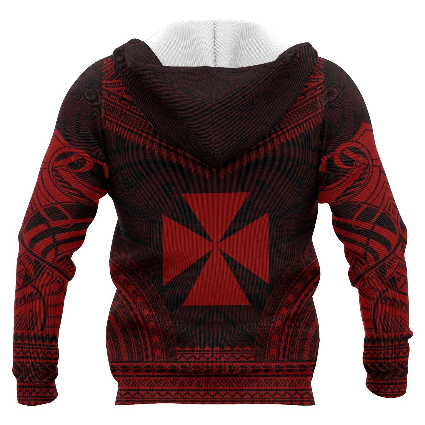 Wallis nd Futuna Polynesian Chief Custom Personalised Hoodie - Red Version