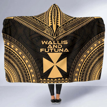 Wallis And Futuna Polynesian Chief Hooded Blanket - Gold Version