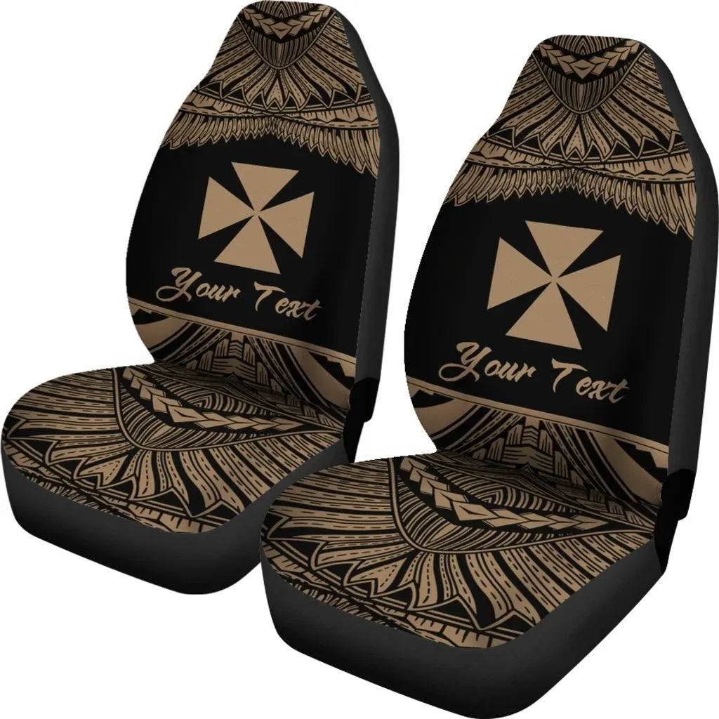 Wallis and Futuna Polynesian Custom Personalised Peisonalised Car Seat Covers - Pride Gold Version