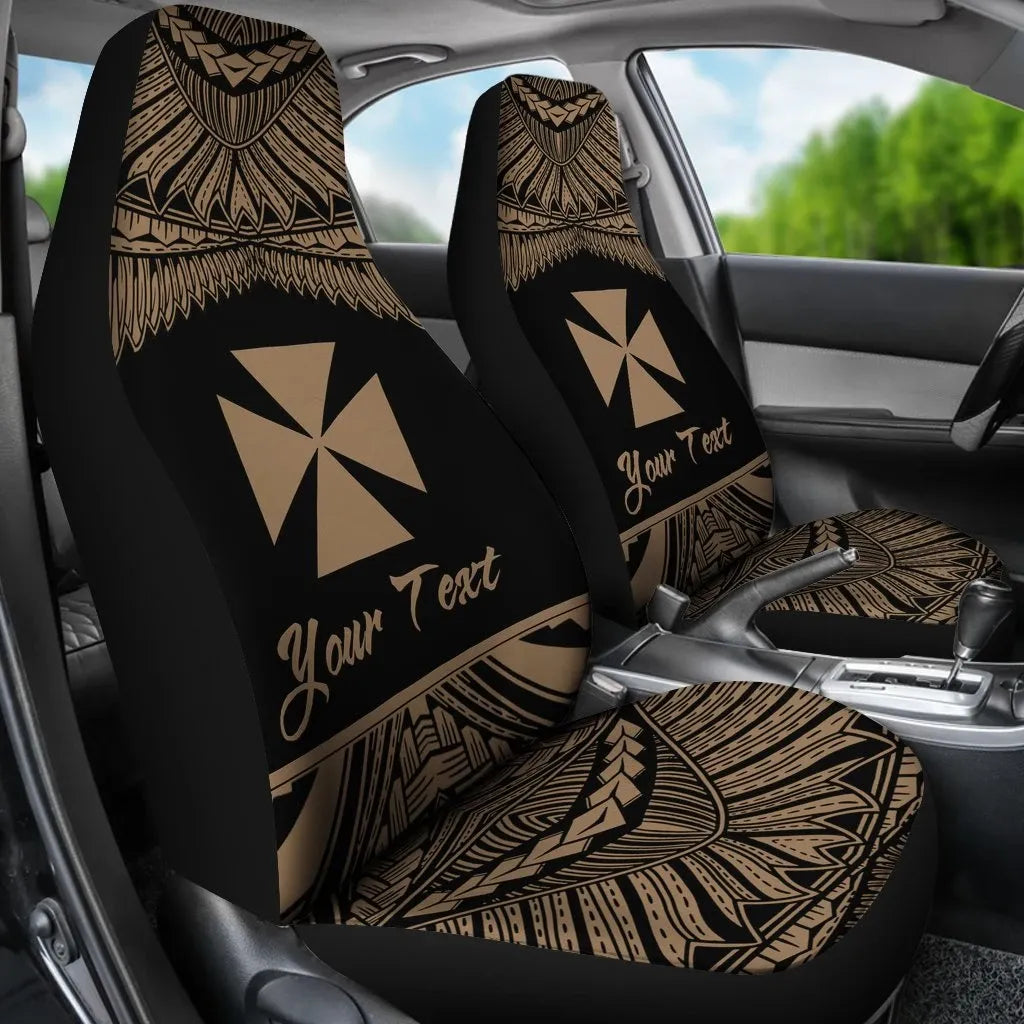 Wallis and Futuna Polynesian Custom Personalised Peisonalised Car Seat Covers - Pride Gold Version
