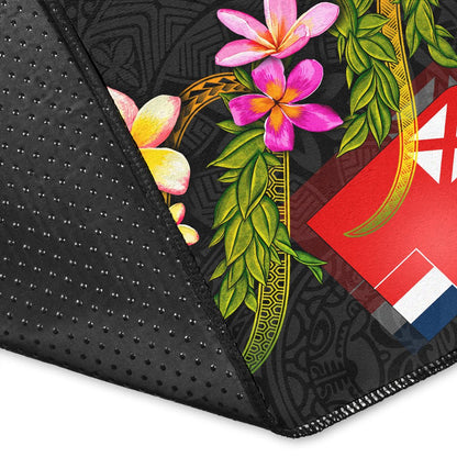 Wallis and Futuna Polynesian Custom Personalised Area Rug - Plumeria Tribal