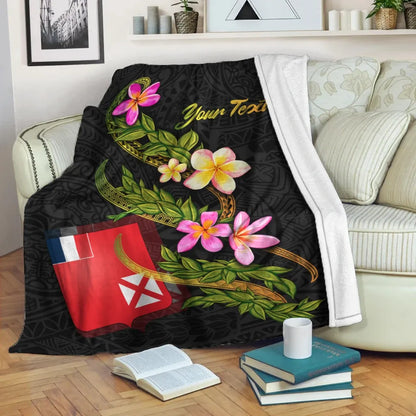 Wallis and Futuna Polynesian Custom Personalised Blanket - Plumeria Tribal