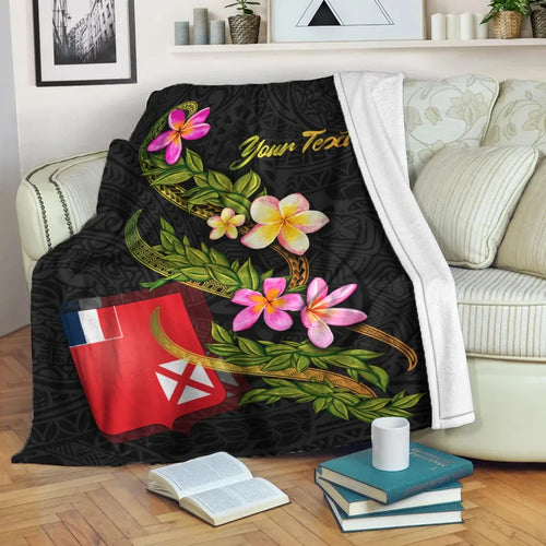 Wallis and Futuna Polynesian Custom Personalised Blanket - Plumeria Tribal