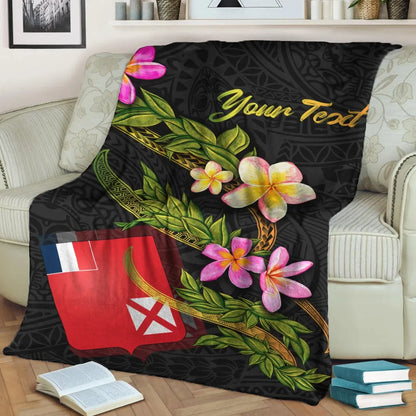 Wallis and Futuna Polynesian Custom Personalised Blanket - Plumeria Tribal