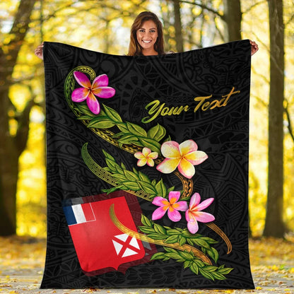 Wallis and Futuna Polynesian Custom Personalised Blanket - Plumeria Tribal