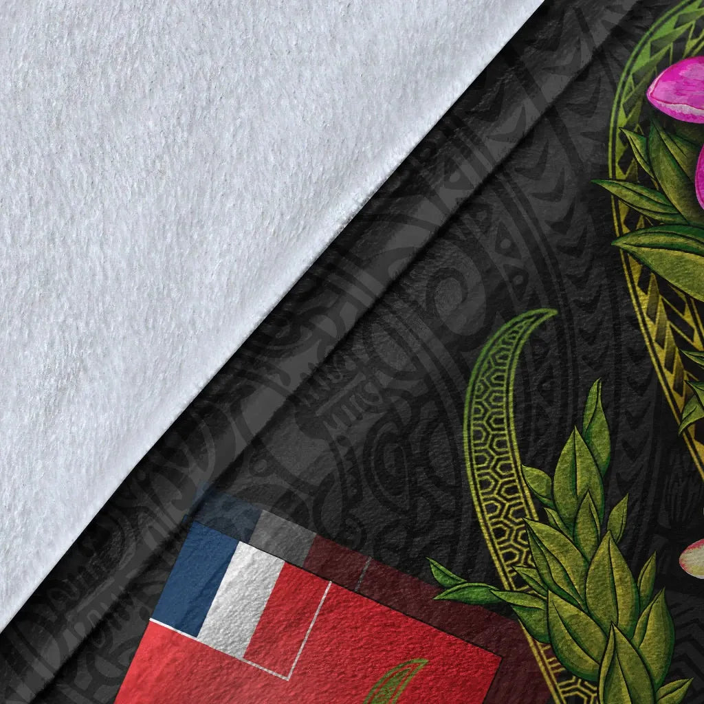 Wallis and Futuna Polynesian Custom Personalised Blanket - Plumeria Tribal