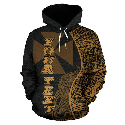 Wallis nd Futuna Polynesian Custom Personalised Hoodie Coconut Gold