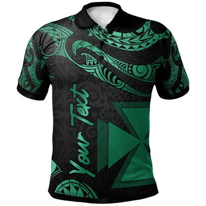 Wallis And Futuna Polynesian Custom Personalised Polo Shirt - Poly Tattoo Green Version