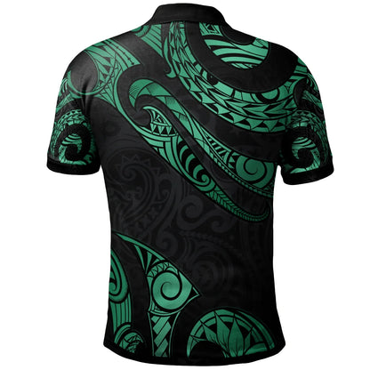 Wallis And Futuna Polynesian Custom Personalised Polo Shirt - Poly Tattoo Green Version