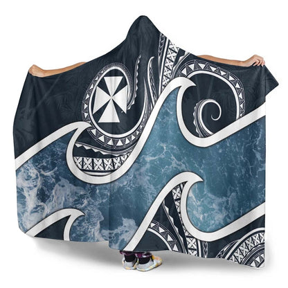 Wallis and Futuna Polynesian Hooded Blanket - Ocean Style