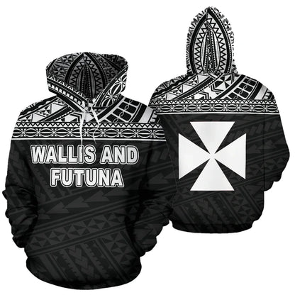 Wallis And Futuna Polynesian Hoodie Black