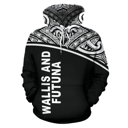 Wallis And Futuna Polynesian Hoodie - Black Curve