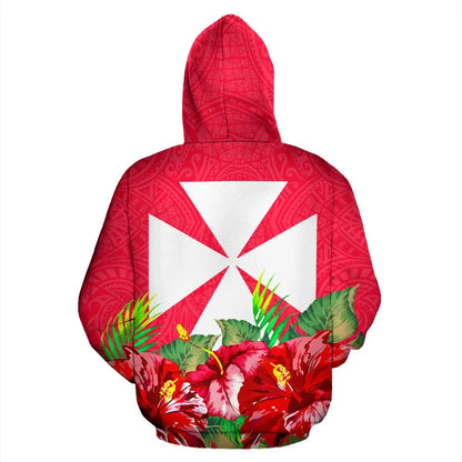 Wallis And Futuna Polynesian Hoodie Flag Hibiscus