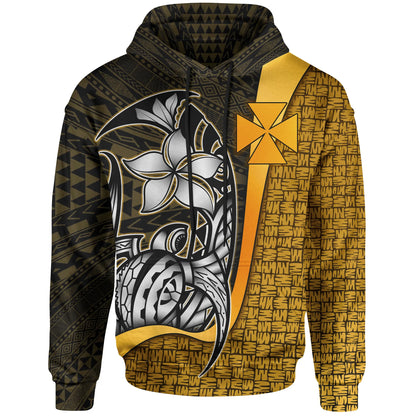 Wallis'nd Futuna Polynesian Hoodie Gold - Turtle with Hook