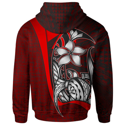 Wallis'nd Futuna Polynesian Hoodie Red - Turtle with Hook