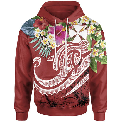 Wallis and Futuna Polynesian Hoodie - Summer Plumeria (Red)