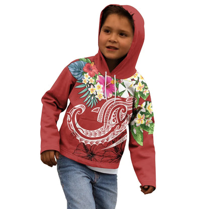 Wallis and Futuna Polynesian Hoodie - Summer Plumeria (Red)