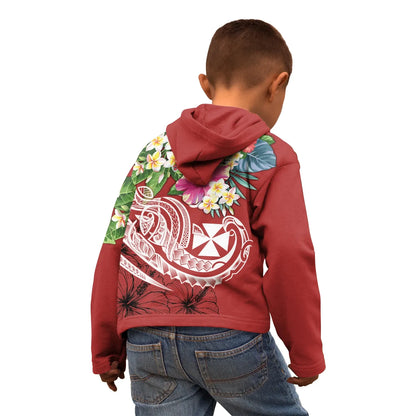 Wallis and Futuna Polynesian Hoodie - Summer Plumeria (Red)
