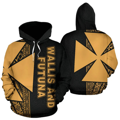Wallis and Futuna Polynesian Hoodie - Yellow Line