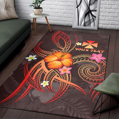 Wallis and Futuna Polynesian Personalised Area Rug - Legend of Wallis and Futuna (Red)