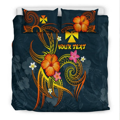 Wallis And Futuna Polynesian Personalised Bedding Set - Legend Of Wallis And Futuna (Blue)