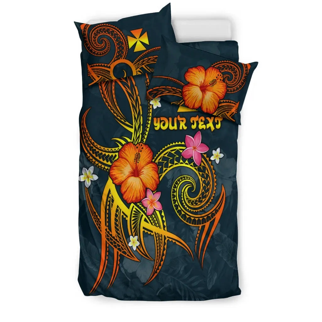 Wallis And Futuna Polynesian Personalised Bedding Set - Legend Of Wallis And Futuna (Blue)
