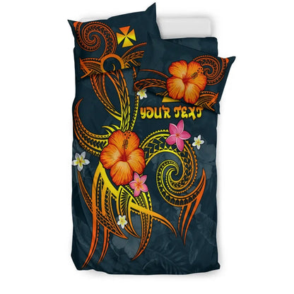 Wallis And Futuna Polynesian Personalised Bedding Set - Legend Of Wallis And Futuna (Blue)