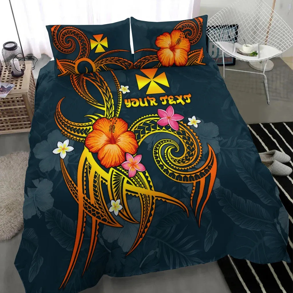 Wallis And Futuna Polynesian Personalised Bedding Set - Legend Of Wallis And Futuna (Blue)