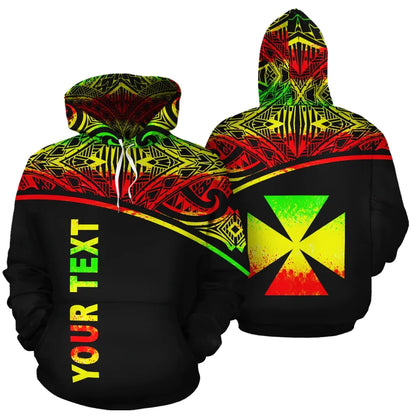 Wallis and Futuna Polynesian Personalised Custom Hoodie - Reggae Curve