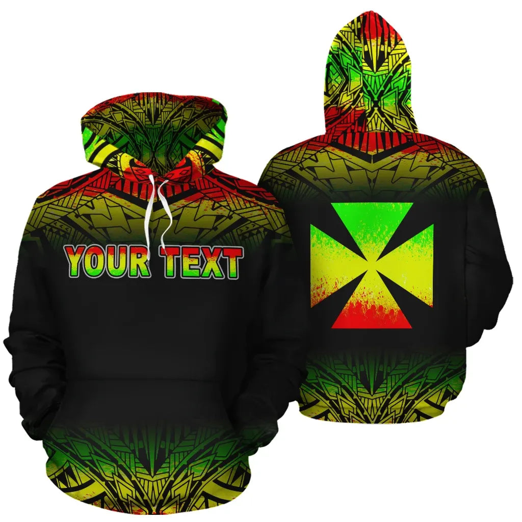 Wallis and Futuna Polynesian Personalised Custom Hoodie - Reggae Frog