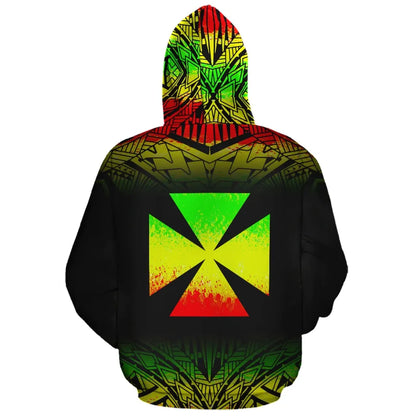 Wallis and Futuna Polynesian Personalised Custom Hoodie - Reggae Frog