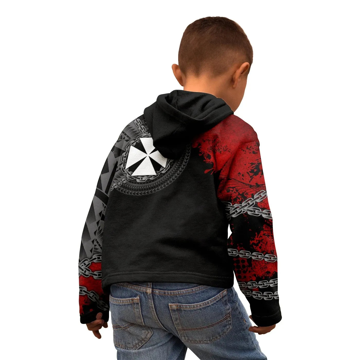 Wallis and Futuna Polynesian Personalised Hoodie - Polynesian Chain Style