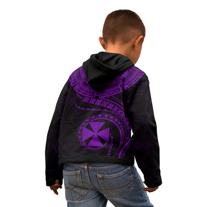 Wallis and Futuna Polynesian Personalised Hoodie - Wallis and Futuna Waves (Purple)