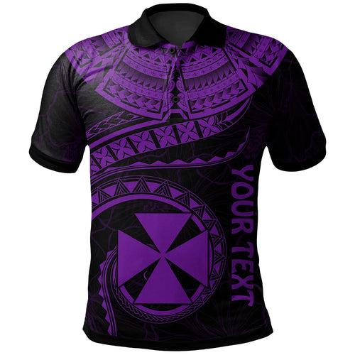 Wallis and Futuna Polynesian Personalised Polo Shirt - Wallis and Futuna Waves (Purple)